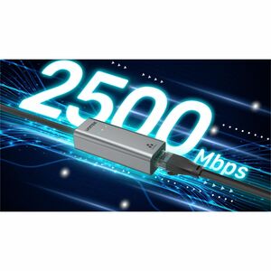 Unitek U1313C 2.5Gigabit Ethernet Adapter for Switch - Space Gray - USB Type C, USB Type A - 5 Gbit/s Data Transfer Rate