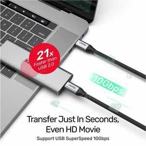 Unitek 1 m USB-C Audio/Video/Data Transfer Cable - 1 - Cable for Monitor, TV, MacBook Pro, Charger - First End: 1 x USB 3.
