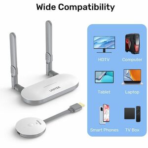 Unitek Video Extender Transmitter/Receiver - Wired/Wireless - 50 m Range - 2 x USB - 1 x HDMI In - 1 x HDMI Out - 1 x VGA 