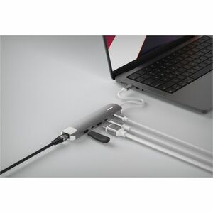 LINQ USB Type C Docking Station for Notebook, Flash Drive - Charging Capability - Off White, Space Gray - 4K @ 60Hz - 3840