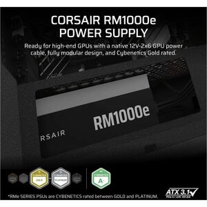 Corsair RPS0217 ATX 3.1 Modular Fuente de alimentación - 1kW - Negro - Interno - 120 V, 230 V Entrada - 5 V, 12 V, 5 V SB 