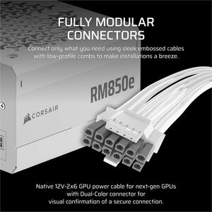 Corsair RPS0216 ATX 3.1 Modular Fuente de alimentación - 850W - Blanco - Interno - 120 V, 230 V Entrada - 5 V, 12 V, 5 V S