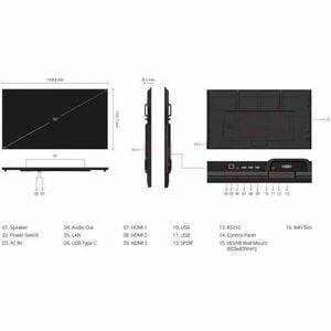 ViewSonic CDE8614-2C 2184.40 mm LCD Digital Signage Display - 24 Hours/7 Days Operation - Energy Star - Thin Film Transist
