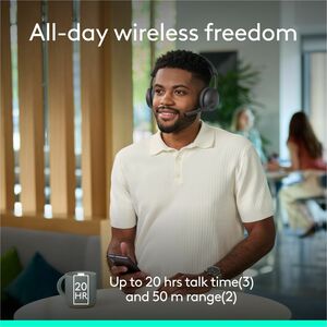 Logitech Zone Wireless 2 ES for Business - Noise-Canceling Wireless Headset with Adaptive Hybrid ANC, Microsoft Teams Cert