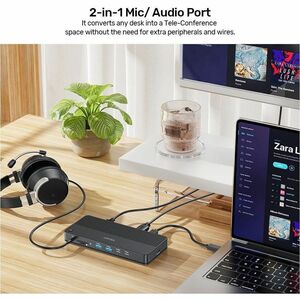13-in-2 Universal KVM Docking Station (USB-C 10Gbps + USB-A 10 Gbps + 2 USB-A 5Gbps + USB-C 5Gbps + 2 HDMI + DP 4K 60Hz wi