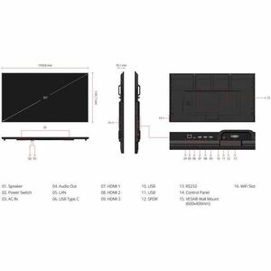 ViewSonic CDE8614-2C 2184,40 mm LCD Digital-Signage-Display - 24 Stunden/7 Tage Betrieb - Energy Star - Dünnfilmtransistor