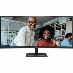 AOC CU34E4CV 34" Class UW-QHD Curved Screen LED Monitor - 21:9 - Black - 86.4 cm (34") Viewable - Vertical Alignment (VA) 