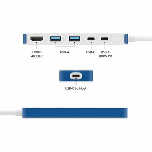 HyperDrive HyperDrive Flex HD4101BUGL 5 Anschluss(e) USB-Typ C Docking Station für Notebook, Tastatur, Festplatte, Tablet-