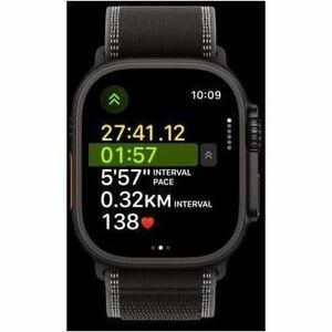 Apple Watch Ultra 3 GPS + Cellular 49mm Black Titanium Case with Black/Charcoal Trail Loop - S/M. Display technology: OLED