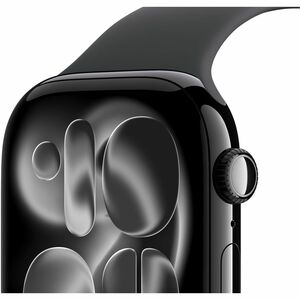 Apple Watch Series 11 Smart Watch - 46 mm Case Height - 39 mm Case Width - Jet Black Case Color - Black Band Color - Alumi