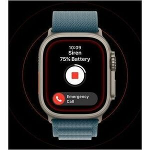 Apple Watch Ultra 3 GPS + Cellular 49mm Natural Titanium Case with Light Blue Alpine Loop - Medium. Display technology: OL