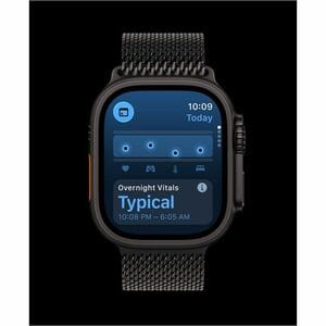 Apple Watch Ultra 3 GPS + Cellular 49mm Black Titanium Case with Black Titanium Milanese Loop - Medium. Display technology
