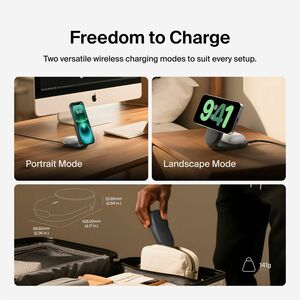Belkin UltraCharge 2-in-1 Foldable Magnetic Charger with Qi2 25W - For Qi2-enabled Device, iPhone, AirPod, Smartwatch, Sma