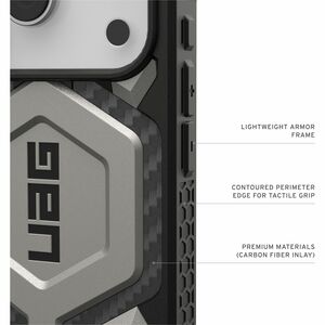 Urban Armor Gear Monarch Pro Case for Apple iPhone 17 Pro Smartphone - Titanium - Drop Resistant