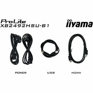 iiyama ProLite XB2492HSU 24 Zoll Klasse Full HD LED-Monitor - 16:9 Format - Mattschwarz - 61 cm (24 Zoll) Viewable - IPS-T