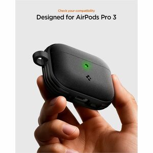 Spigen Vault Carrying Case Apple AirPods Pro 3 - Matte Black - Drop Resistant, Anti-slip - Polycarbonate, Thermoplastic Po