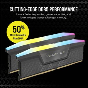 Módulo RAM Corsair Vengeance RGB para Computadora de escritorio, Placa Base - 16GB (1 x 16GB) - RGB - DDR5-6000/PC5-48000 