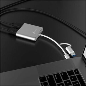 j5create JCA365 A/V Adapter - 1 - 1 x USB 3.1 Type C - Male - 2 x HDMI 2.1 Digital Audio Video - Female - 3840 x 2160 Supp