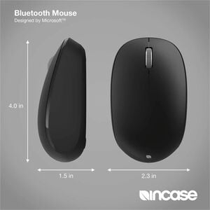 Incase Designed by Microsoft Mouse - Bluetooth - Black - Wireless - Scroll Wheel - Symmetrical - 1 x AA Battery Supported