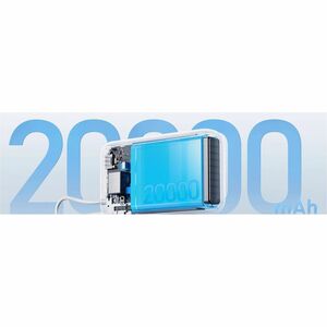 Xiaomi PB2020MI Power Bank - Light Grey - Lithium Ion (Li-Ion) - 20000 mAh - 22.50 W - 3 A, 2.23 A, 2.25 A, 1.67 A - 5 V D