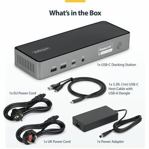 StarTech.com USB 3.2 (Gen 2) Type C Docking Station for Notebook, Workstation - Charging Capability - Space Gray - Desktop