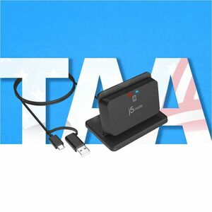 j5create JUR261-N Contact Smart Card Reader - Black - Banking, Government - TAA Compliant - CableUSB 2.0 Type A, USB 3.2 (