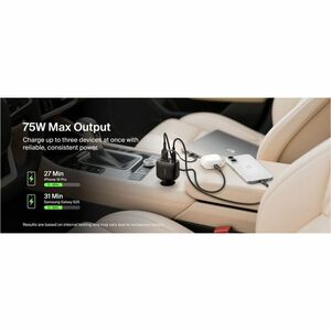 Belkin BoostCharge Retractable Car Charger 75W - 2.5 ft (0.75 m) Cable