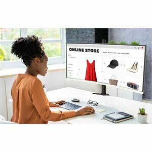 White 34 Curved 1500R VA UWQHD 120Hz 1ms USB-C 98W DP 2xHDMI USB Hub 2A1B KVM Height Adjustable Speakers 3Y