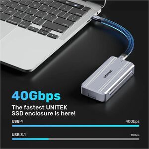 Unitek Drive Enclosure M.2, PCI Express NVMe - Thunderbolt 4, Thunderbolt 3, USB4 Host Interface - Space Gray - 1 x HDD Su