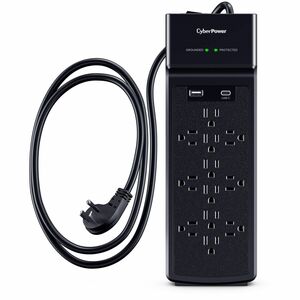 CyberPower CSP1206UC Home Office 12 - Outlet Surge Protector with 3000 J Surge Suppression - Clamping Voltage 800V, 6 ft C