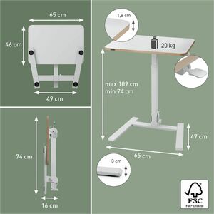 Leitz ERGO Sit-stand Desk - 1 Legs - Height Adjustable - 460 mm Table Top Width x 650 mm Table Top Depth - 1090 mm Height 