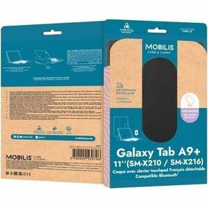 MOBILIS C2 Keyboard/Cover Case (Folio) for 27.9 cm (11") Samsung Galaxy Tab A9+ Tablet, Stylus - Black - Drop Resistant, S