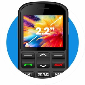 Opel Mobile BigButton M 128 MB Feature Phone - 2.2" QVGA 220 x 176 - 48 MB RAM - 4G - Black - Bar - Unlocked SIM-free - Re