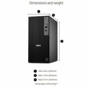 Dell Pro QCT1255 Desktop Computer - AMD Ryzen 5 8500G - 16 GB - 512 GB PCI Express NVMe 4.0 SSD - Tower - AMD Chip - Windo