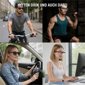 4smarts SoundGlasses Sport 2 Smart-Brille - Eye, Ohren Tragbar - Schwarz - Musik-Player, Telefon - Ja - Bluetooth - Blueto