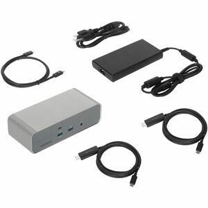 Targus EcoSmart DOCK230EUZ Thunderbolt 5 Docking Station für Workstation, Mikrofon, Lautsprecher, Kopfhörer, Tastatur, Mau