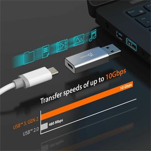 j5create JUCX45 Data Transfer Adapter - 1 - 1 x USB 3.2 (Gen 2) Type A - Male - 1 x USB 3.2 (Gen 2) Type C - Female - Blac
