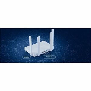 Keenetic Hopper KN-3810 wifi 6 IEEE 802.11ax Ethernet Roteador sem fio - Dual Band - 2,40 GHz Banda ISM - 5 GHz Banda UNII