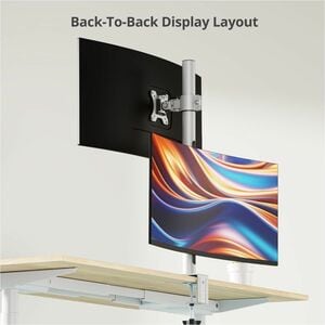 SIIG Dual 38" Stack Monitor Pole Mount - Gray - Fits 13-38" Screens, up to 26.5 lbs each - Height Adjustable - 2 Display(s