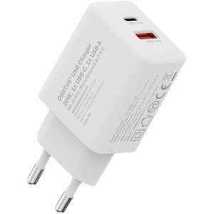 Digitus 20 W AC Adapter - Universal Adapter - 1 USB Type-C - For Smartphone, Headphone, Tablet, Gaming Console, Earphone, 