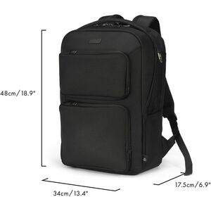 Dicota SEVEN Carrying Case (Backpack) for 35.6 cm (14") to 40.6 cm (16") Notebook - Black - RFID Resistant, Water Proof Bo