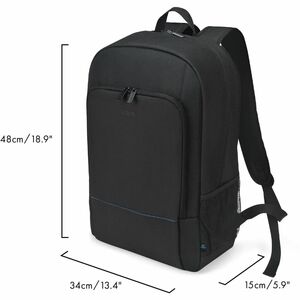 Dicota TWO Carrying Case (Backpack) for 38.1 cm (15") to 43.9 cm (17.3") Notebook - Black - Water Resistant - 300D rPET Po
