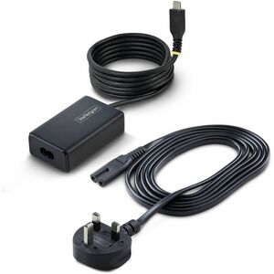 StarTech 65W USB-C Laptop Charger, 1.5m Tethered USB-C Cable, Power Adapter Brick for Dell, XPS, HP ProBook, MacBook Pro -