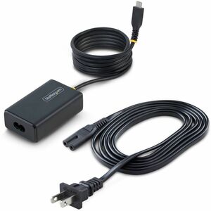 StarTech 65W USB-C Laptop Charger, 5ft (1.5m) Tethered USB-C Cable, Power Adapter Brick for Dell, XPS, HP ProBook, MacBook