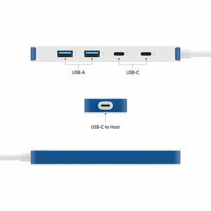 Hyper HyperDrive Flex HD5200BUGL USB-Hub - USB-Typ C - 640 MB/s - Tastatur, Festplatte - Desktop - Blau, Weiß - 4 Total US