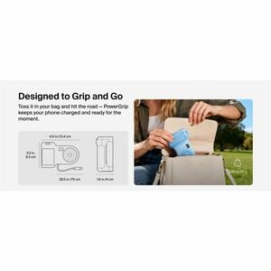 Belkin Stage PowerGrip CTA006 Charging Camera Grip/Power Bank - Ice Blue - USB - Battery - Portable