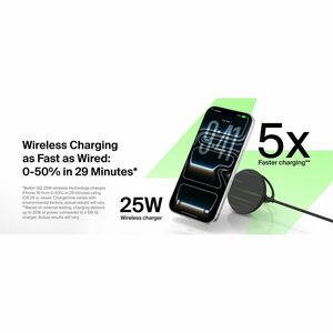 Belkin UltraCharge Induction Charger - Black - For iPhone - Input connectors: USB - Qi2 Certified, Magnetic, Fast Charging