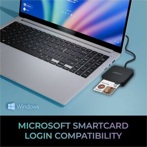 Adesso SCR-400 Smart Card Reader - Contact - Cable - USB Type C, USB Type A - Desktop, Automated Teller Machine (ATM), Dig