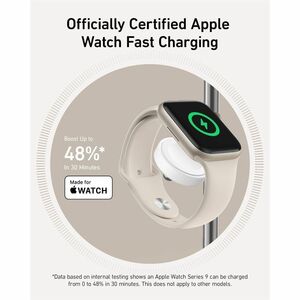 Caricatore a induzione ANKER MagGo A25M3 - Bianco, Argento - Per Dispositivo abilitato Qi2, iPhone, Smartwatch, AirPod, Ea