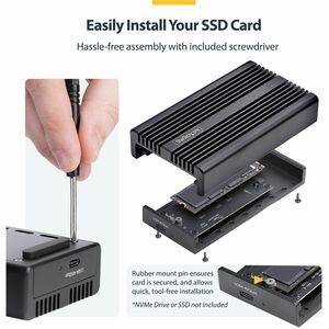 StarTech.com Drive Enclosure M.2, PCI Express NVMe 4.0, PCI Express NVMe 4.0 x4 - USB4 Host Interface - UASP Support Porta
